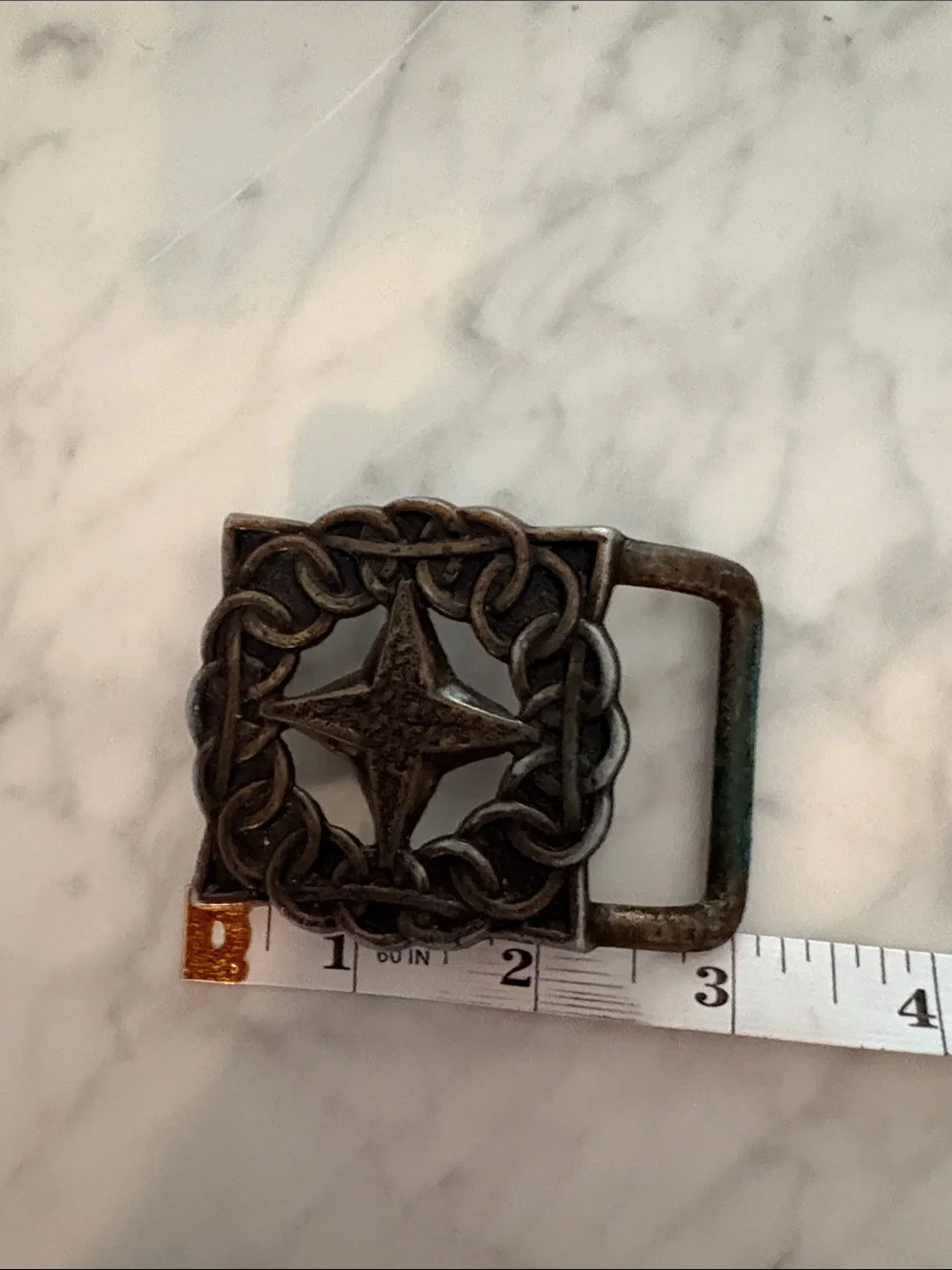 Vintage-Inspired Bronze Star Men’s Belt Buckle